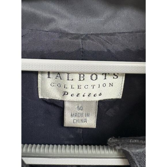 Talbots Petites Black Utility Jacket | Size 14P | Mandarin Collar Button Front - Picture 4 of 4